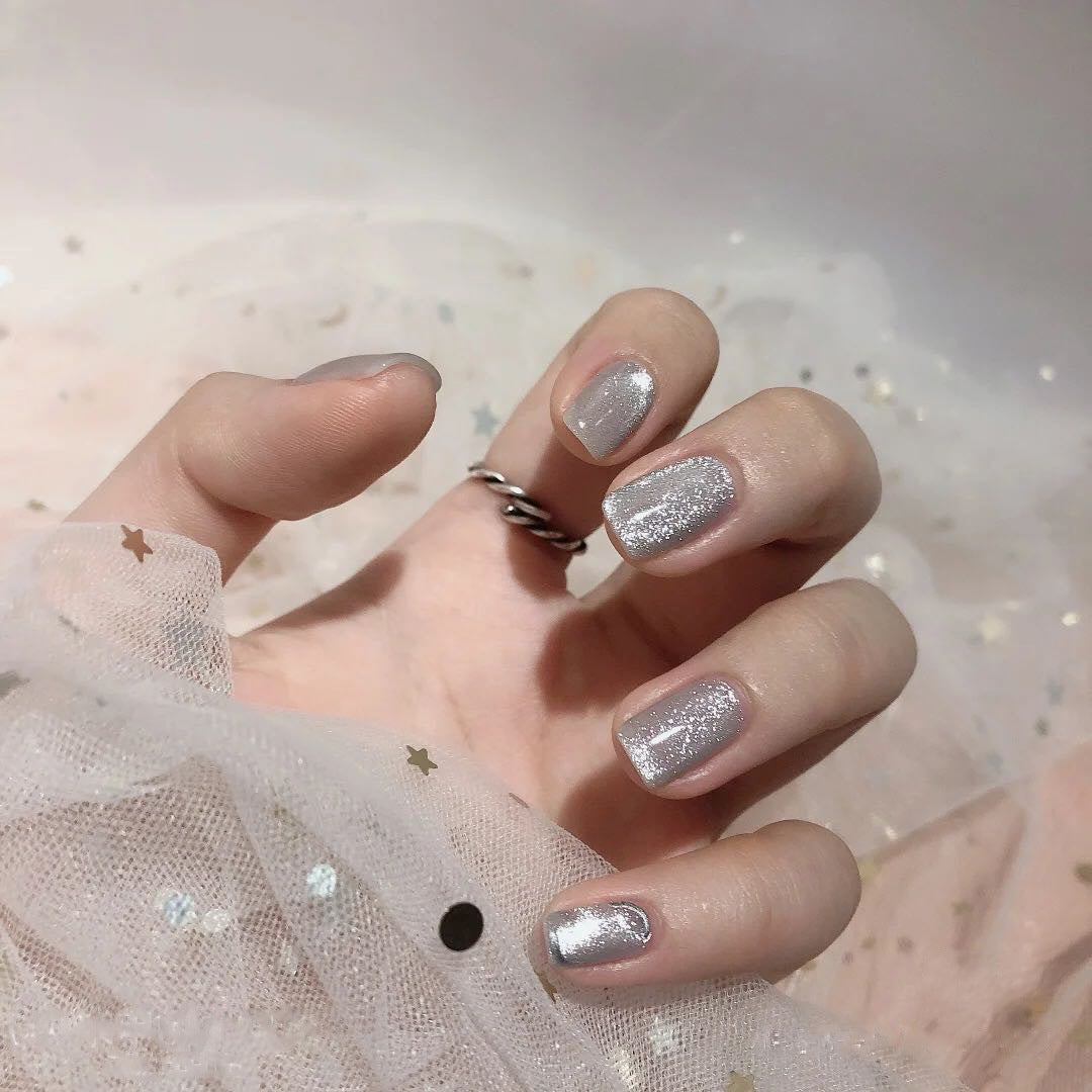 JMT-528138 Moonstone Silver White Cat Eye Gel Nail Polish - Smoothie Texture, 10g/ml, Ice Transparent Finish