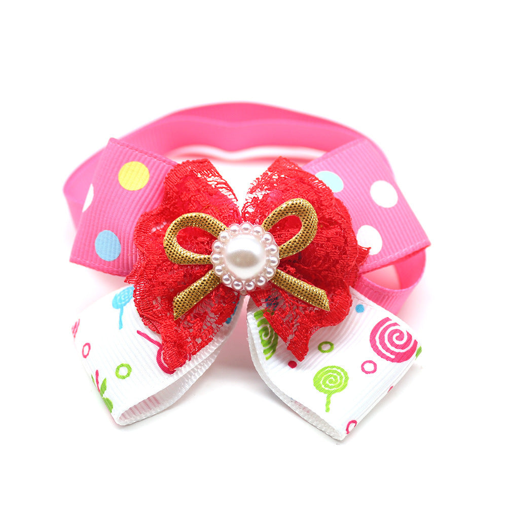 JMT-528650 Princess Style Pink Bow Tie for Dogs and Cats - Universal Fit, 20 Pieces