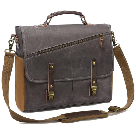 JMT-528650 Waterproof Vintage Faux Leather Large Capacity Business Messenger Bag for Men