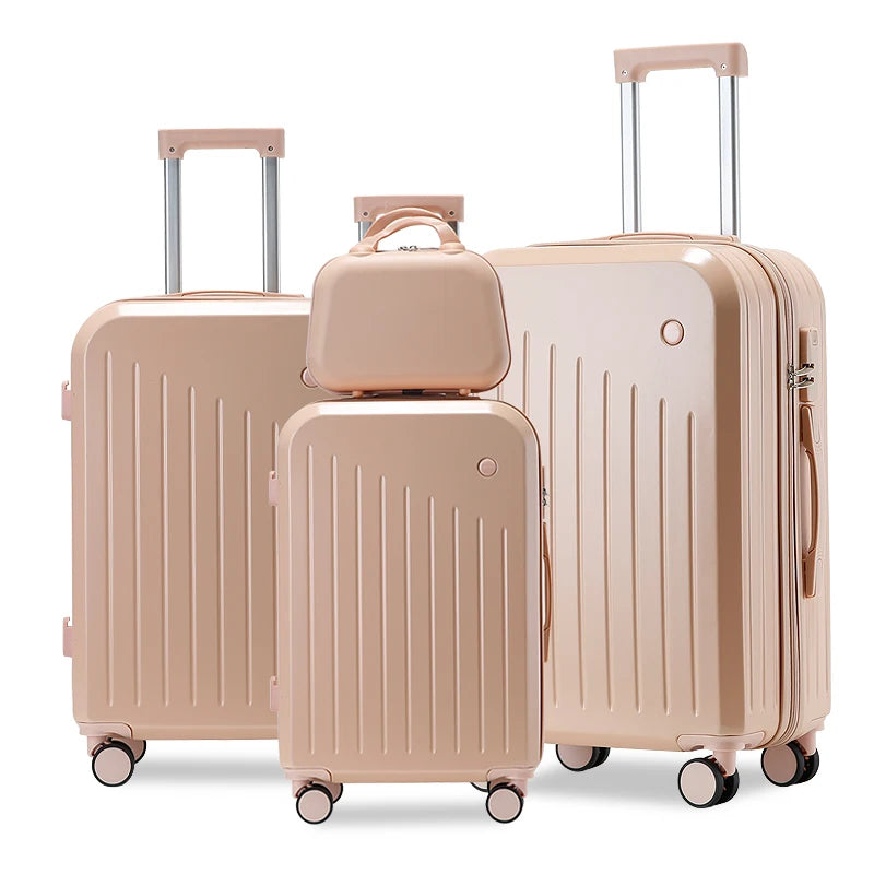 JMT-528714 Carry-On Trolley Bag with Wheels - Durable ABS Luggage Set for Female Travellers