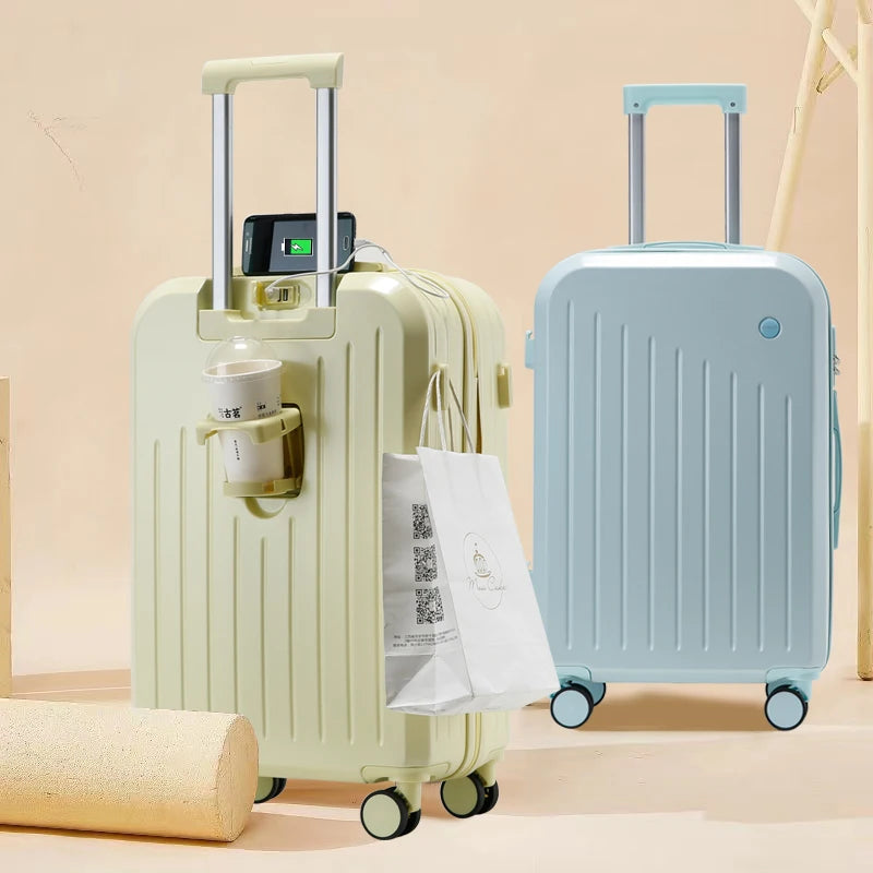 JMT-528714 Carry-On Trolley Bag with Wheels - Durable ABS Luggage Set for Female Travellers