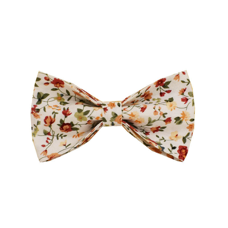 JMT-529162 Small White Flower Dog Collar and Leash Set with Bow and Vest - Five-Piece Accessory Collection