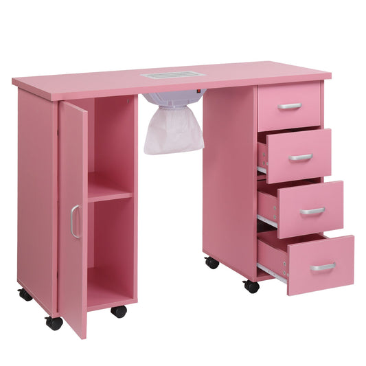 JMT-529290 MDF Nail Art Table with 4 Removable Drawers and Fan, Professional Design for Salons and Spas