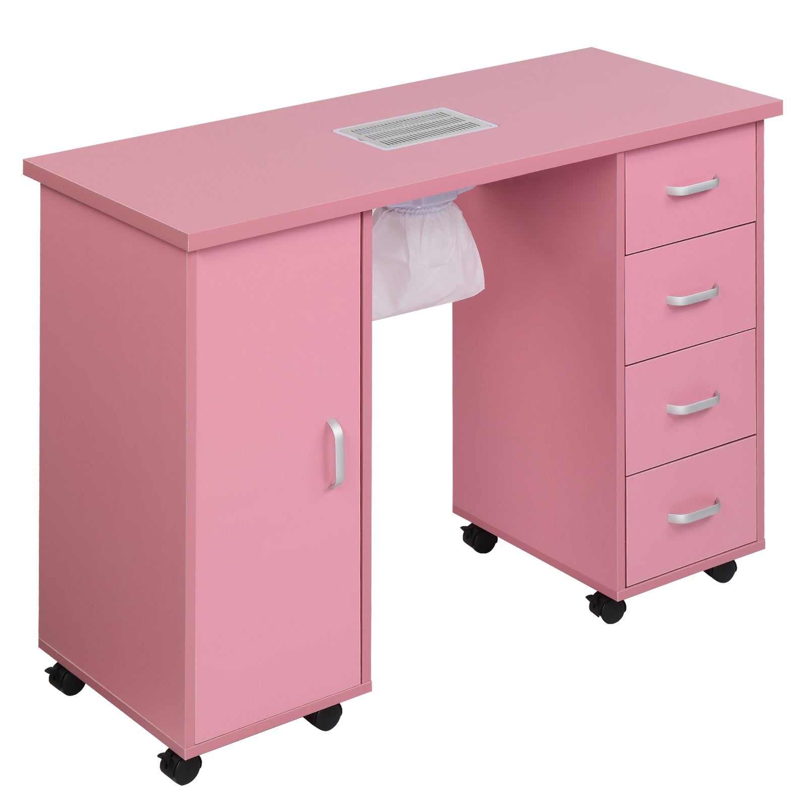 JMT-529290 MDF Nail Art Table with 4 Removable Drawers and Fan, Professional Design for Salons and Spas