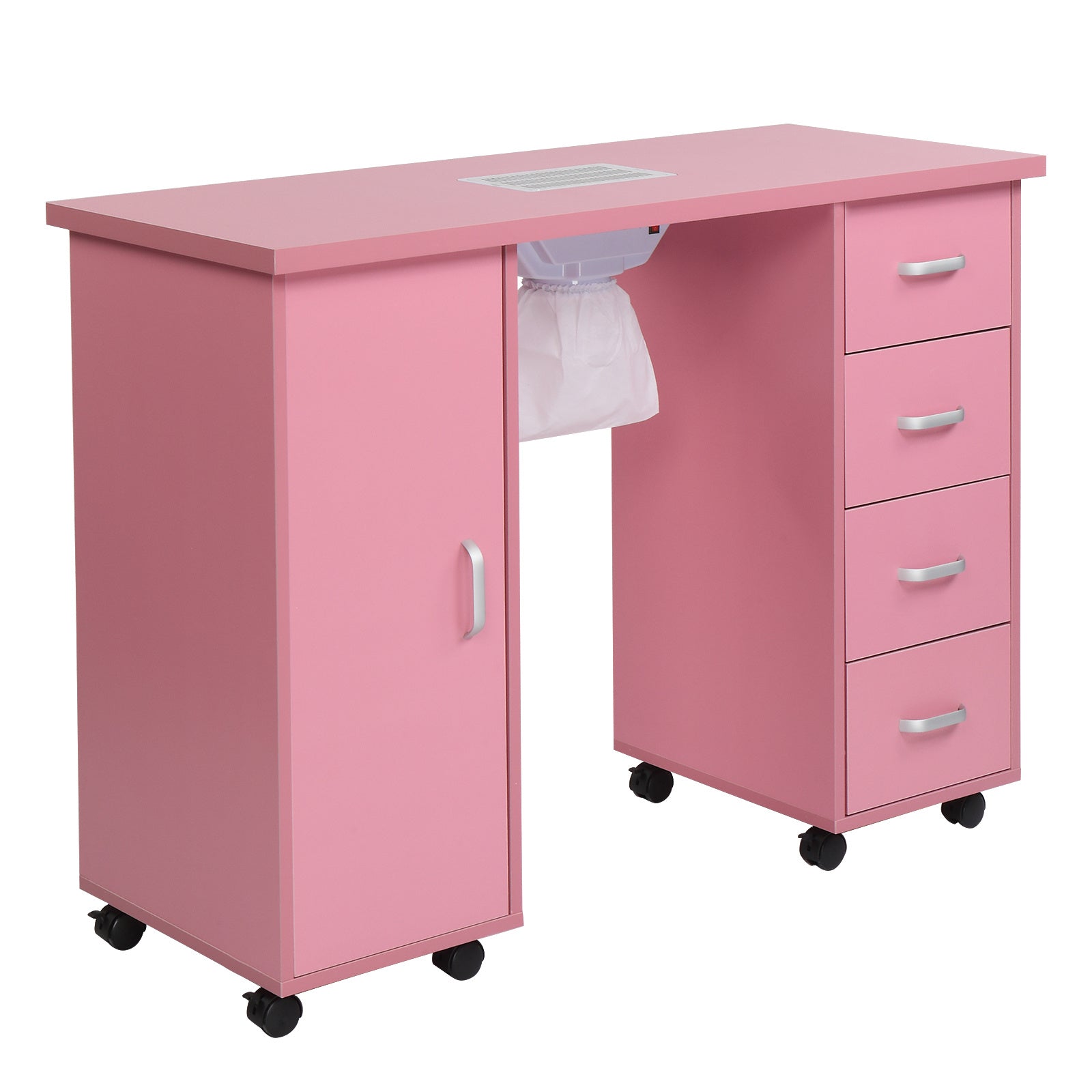 JMT-529290 MDF Nail Art Table with 4 Removable Drawers and Fan, Professional Design for Salons and Spas