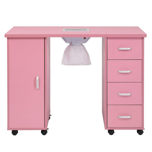 JMT-529290 MDF Nail Art Table with 4 Removable Drawers and Fan, Professional Design for Salons and Spas