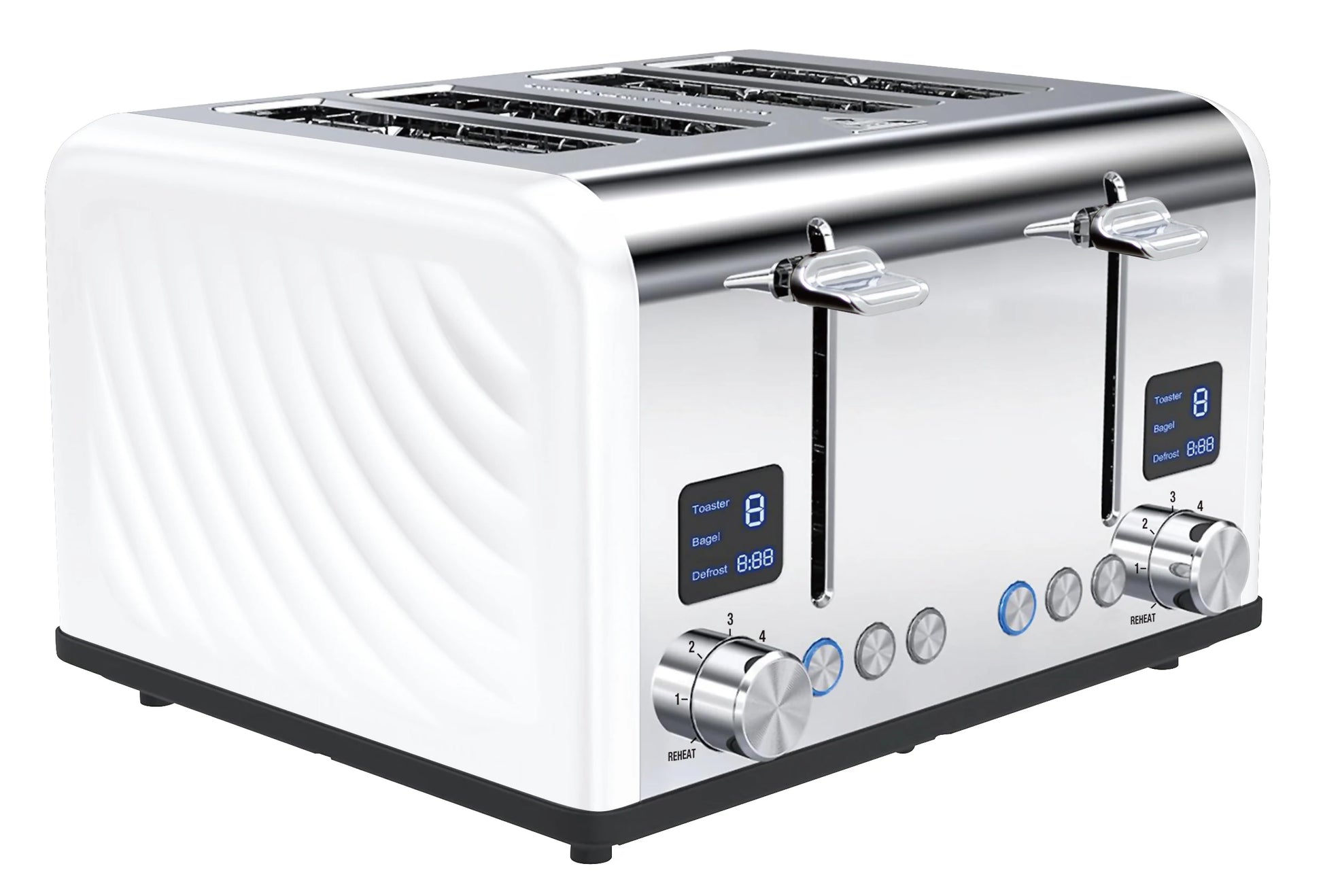 JMT-529930 Stainless Steel 4-Slice Toaster with Adjustable 1-6 Level Browning Control