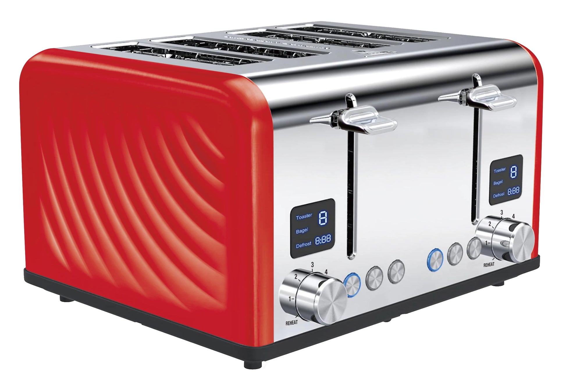 JMT-529930 Stainless Steel 4-Slice Toaster with Adjustable 1-6 Level Browning Control
