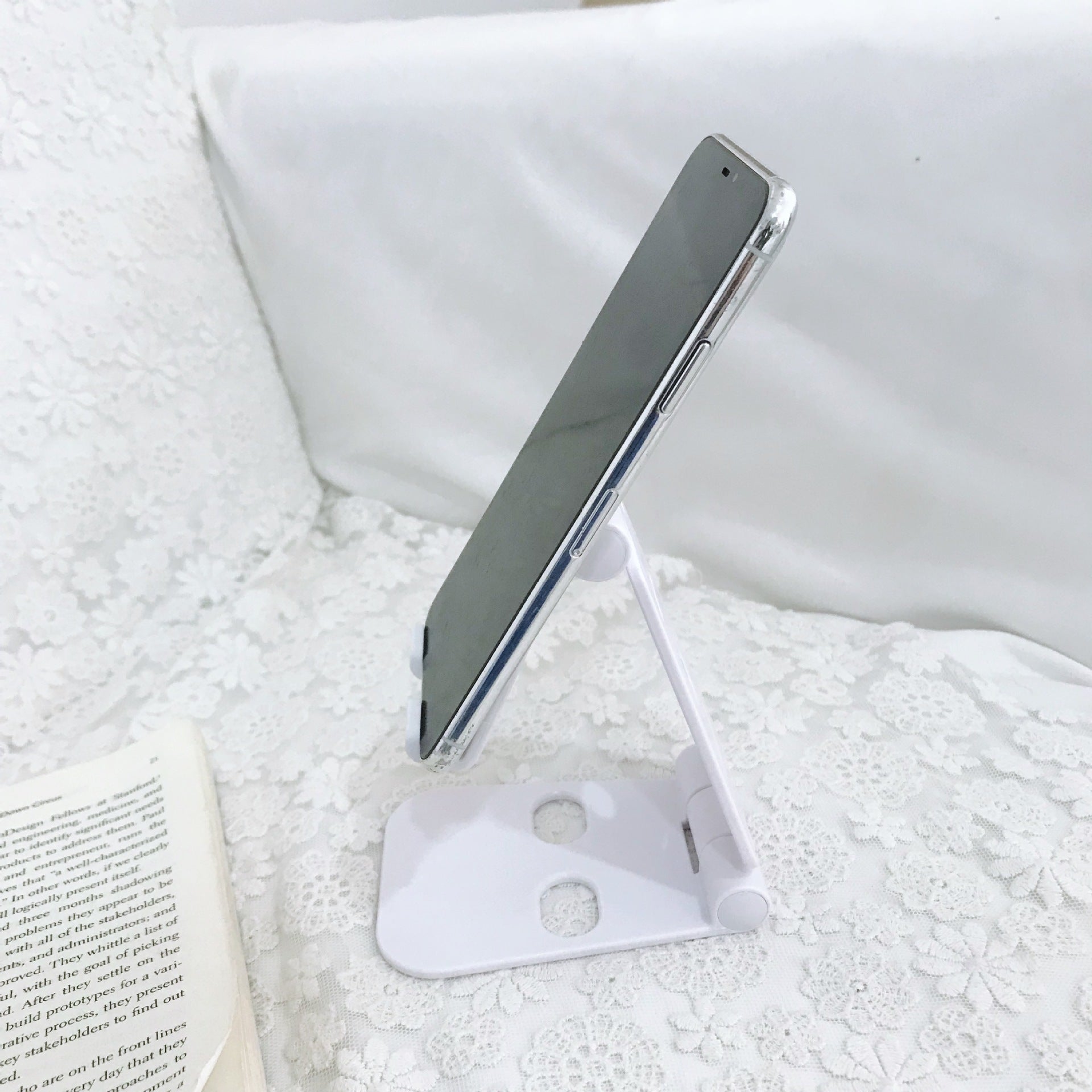 JMT-529994 Folding Mobile Phone Stand for Live Streaming - ABS, 4 Colors: Green, White, Black, Pink