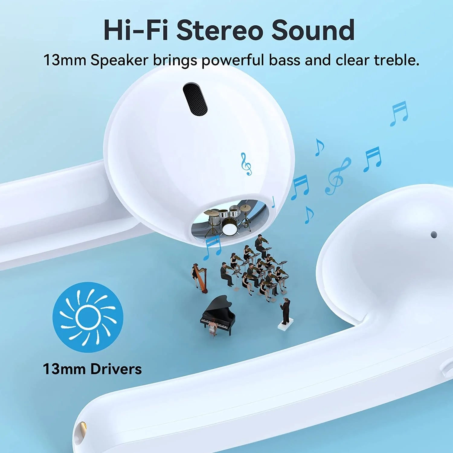 JMT-530314 Wireless Waterproof Earbuds with 9D HiFi Stereo Sound and LED Display - N7 V5.4 Bluetooth 5.4 In-Ear Headphones