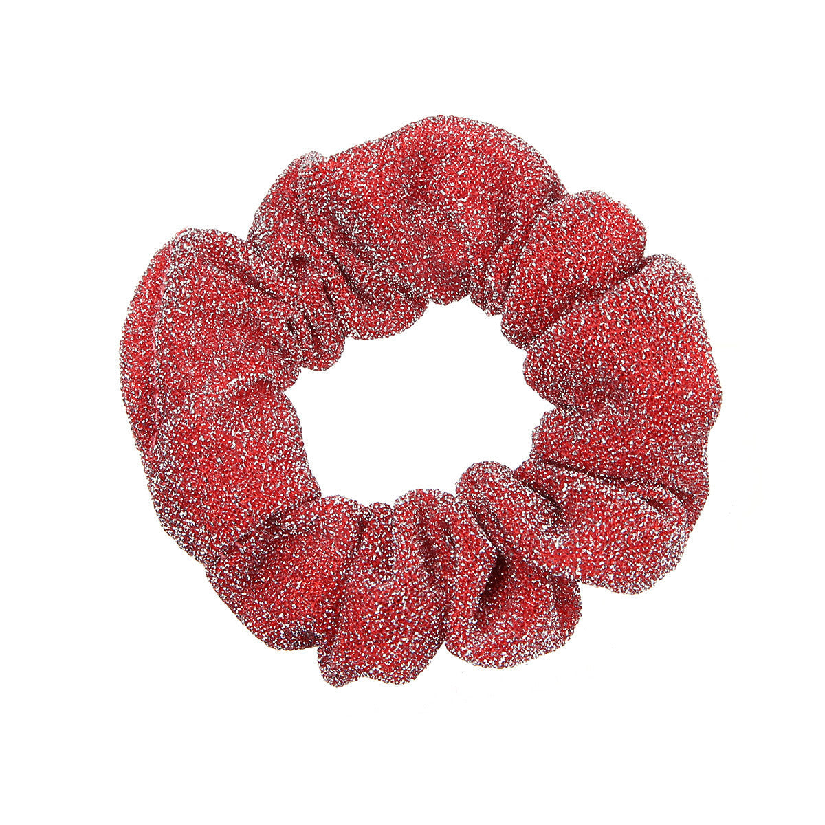 JMT-530506 Glittering Large Intestine Headband for Women - Soft Cloth Hair Accessory in Blue, Black, Gray, Dark Coffee, Beige, and Rose Red