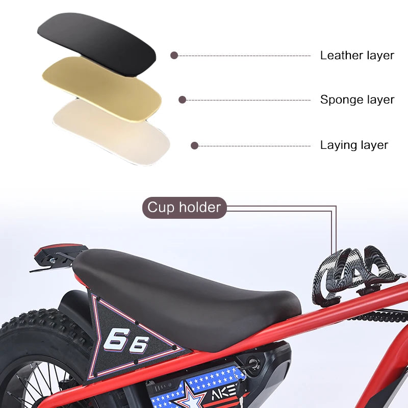 JMT-530890 Electric Fat Tire Bicycle for Young Riders, 350W Rear Motor 15AH Battery , Top Speed 27.9 mph