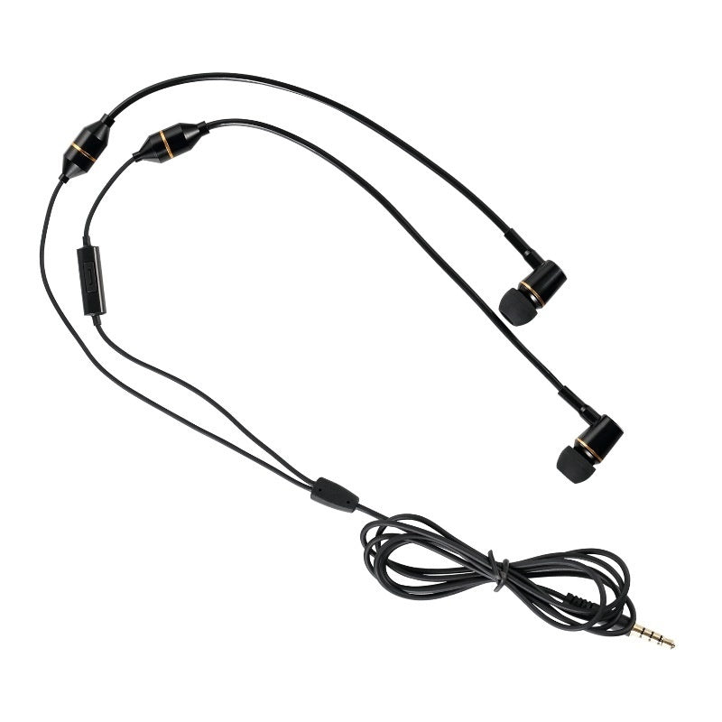 JMT-530954 In-ear Music Headset with Microphone and Air Conduit Radiation Protection, Wired, Black and Silver Options, 20-20000Hz Frequency Range