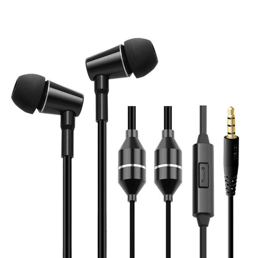 JMT-530954 In-ear Music Headset with Microphone and Air Conduit Radiation Protection, Wired, Black and Silver Options, 20-20000Hz Frequency Range