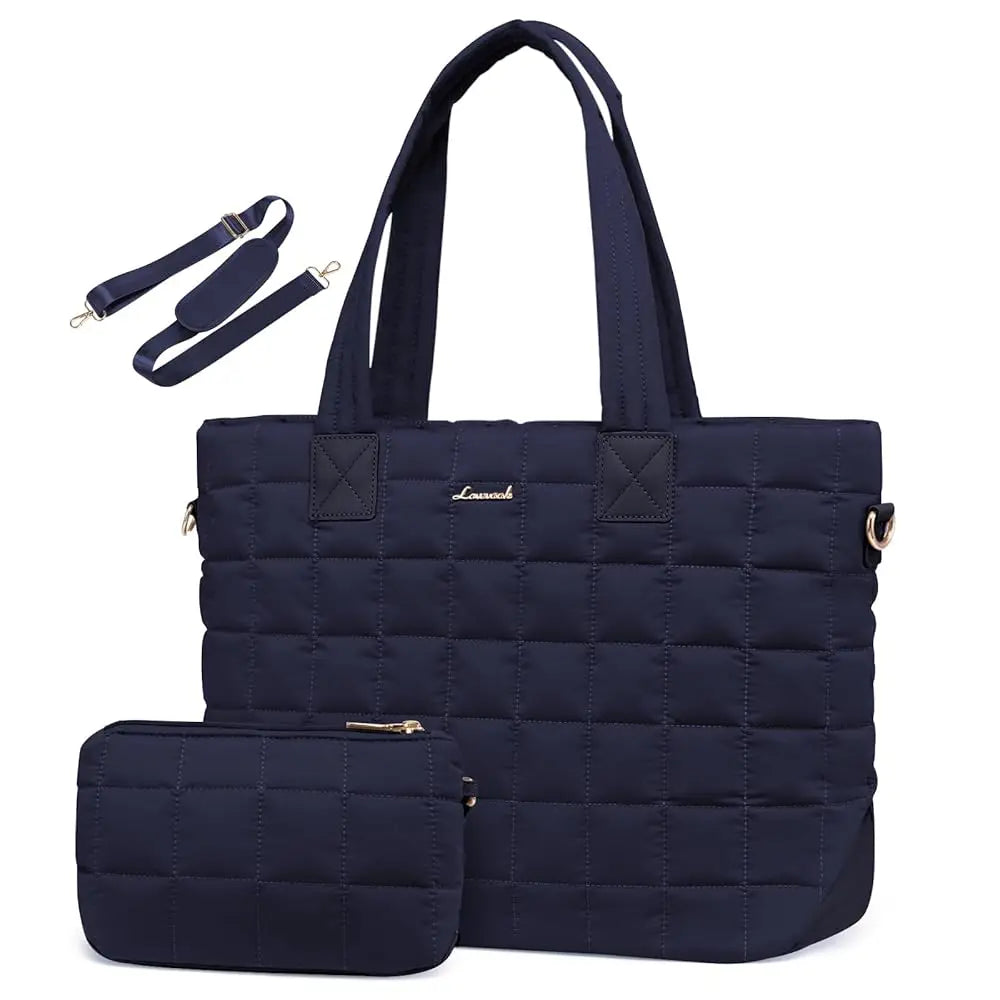 JMT-530954 Lightweight Quilted Tote Bag for 15.6in Laptop - Stylish Shoulder Purse for Work and Business