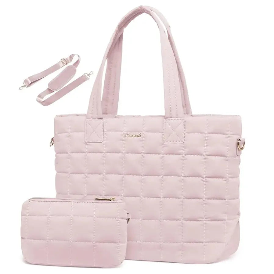 JMT-530954 Lightweight Quilted Tote Bag for 15.6in Laptop - Stylish Shoulder Purse for Work and Business