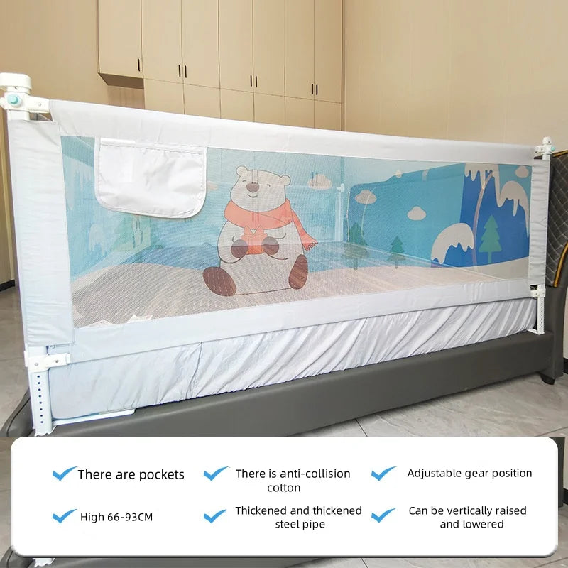 JMT-531082 Adjustable Bed Safety Rail with Lifting Rod for Child Safety in Cribs and Beds