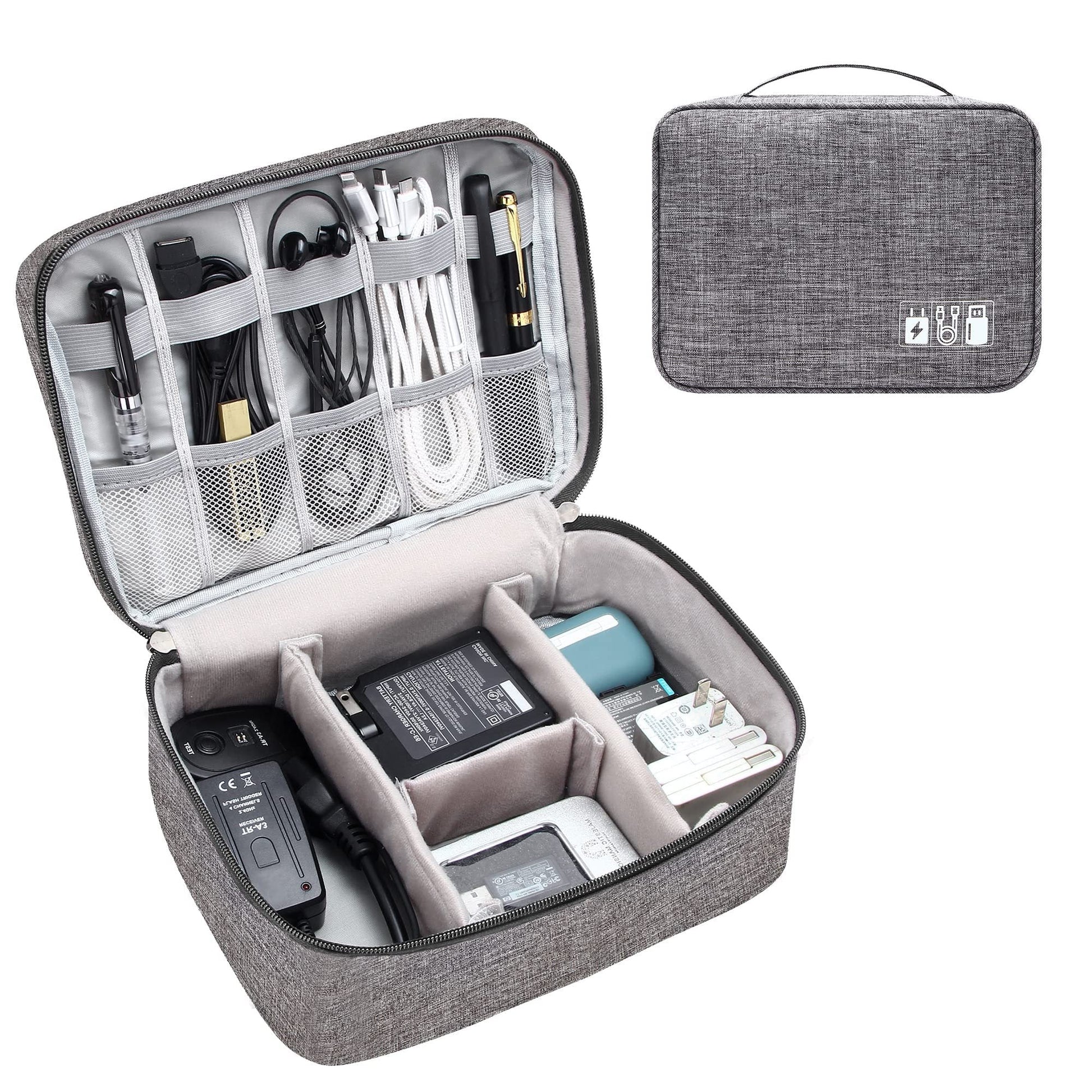 JMT-531466 Portable Waterproof Electronics Organizer Bag with Adjustable Compartments and Premium Storage Features