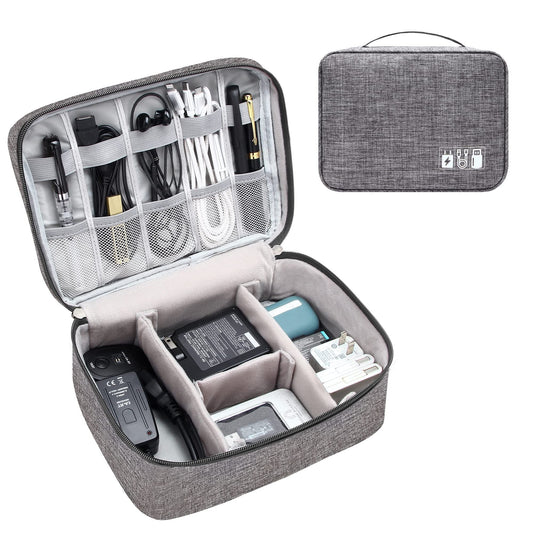 JMT-531466 Portable Waterproof Electronics Organizer Bag with Adjustable Compartments and Premium Storage Features