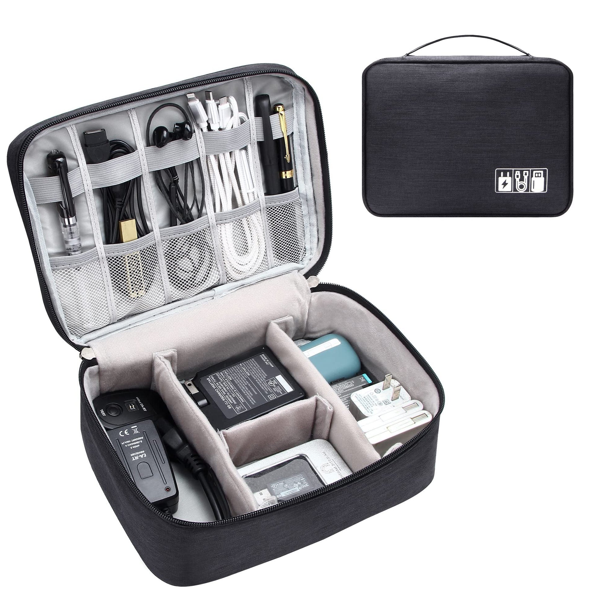 JMT-531466 Portable Waterproof Electronics Organizer Bag with Adjustable Compartments and Premium Storage Features