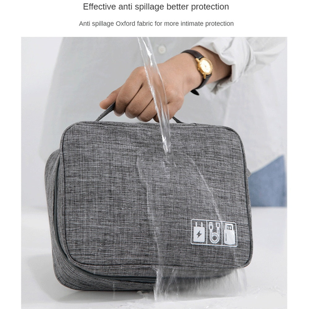 JMT-531466 Portable Waterproof Electronics Organizer Bag with Adjustable Compartments and Premium Storage Features