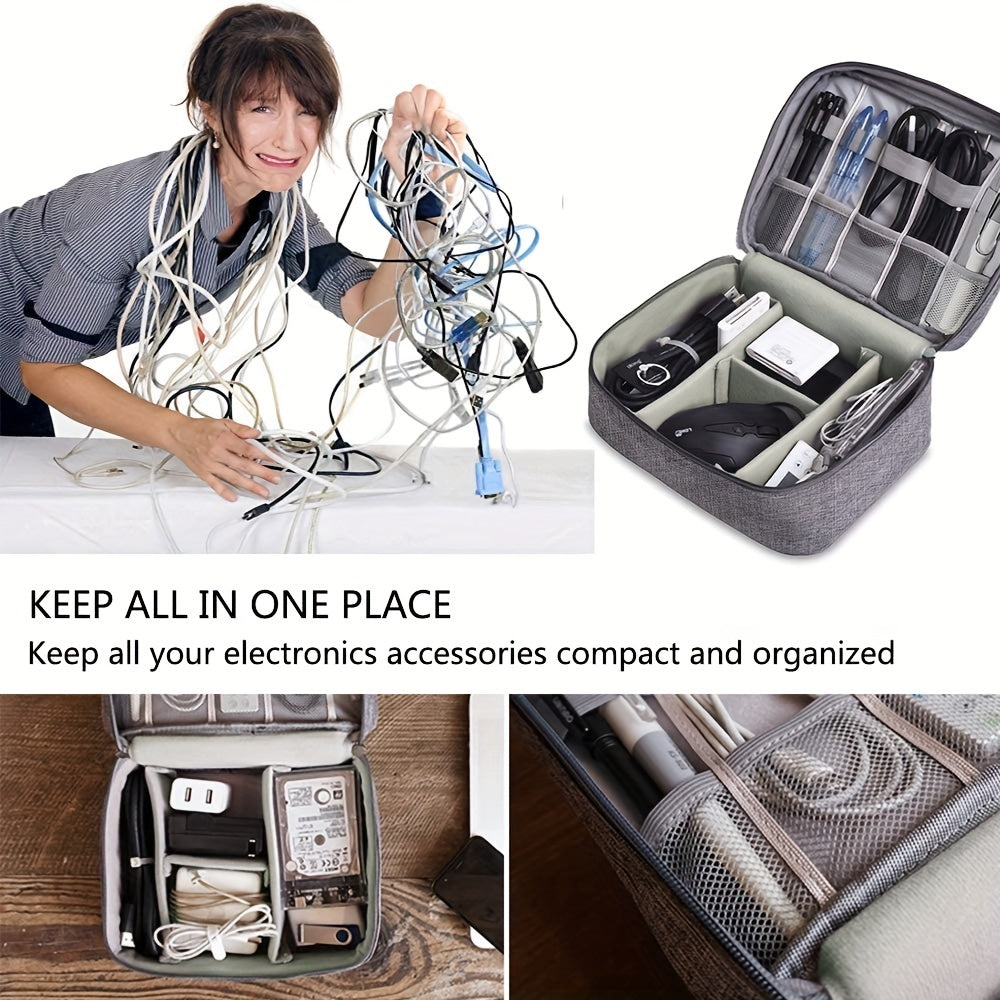 JMT-531466 Portable Waterproof Electronics Organizer Bag with Adjustable Compartments and Premium Storage Features