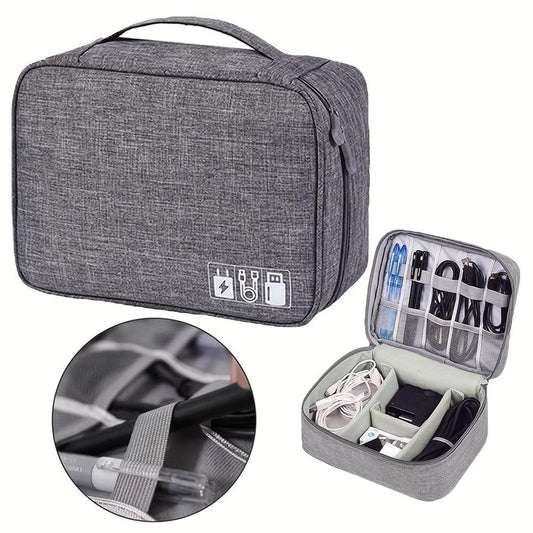 JMT-531466 Portable Waterproof Electronics Organizer Bag with Adjustable Compartments and Premium Storage Features