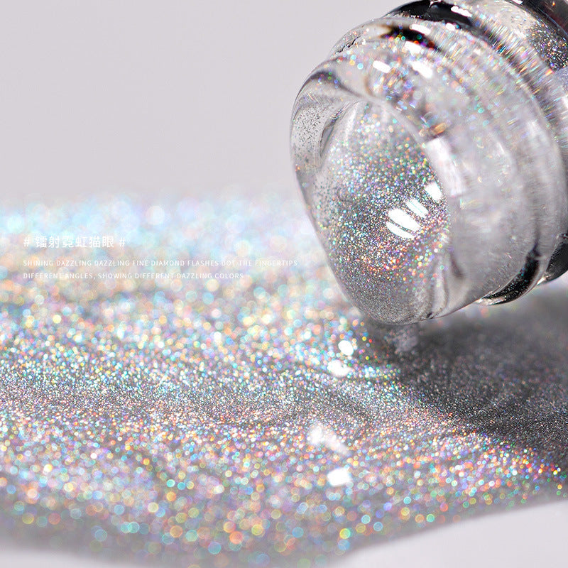 JMT-531594 Colorful Cat Eye Laser Nail Polish for UV Gel, Acrylic, and Natural Nails - 12ml