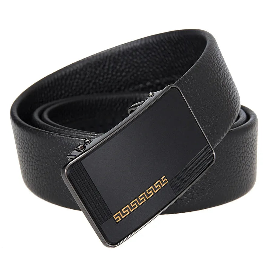 JMT-532042 Men's Simple Automatic Buckle First Layer Leather Belt - Model LY36-25641-5