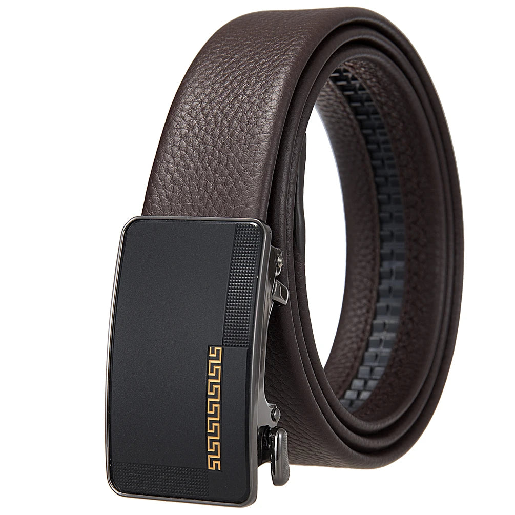 JMT-532042 Men's Simple Automatic Buckle First Layer Leather Belt - Model LY36-25641-5