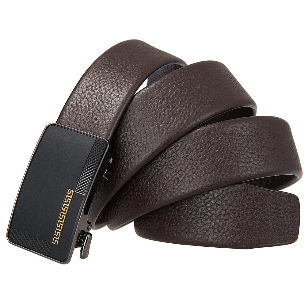 JMT-532042 Men's Simple Automatic Buckle First Layer Leather Belt - Model LY36-25641-5