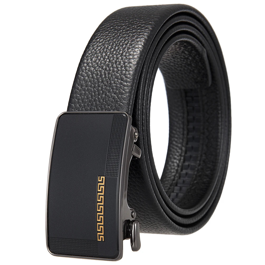 JMT-532042 Men's Simple Automatic Buckle First Layer Leather Belt - Model LY36-25641-5