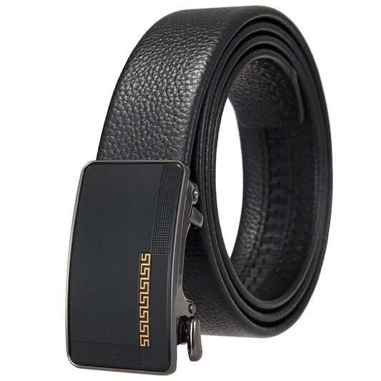 JMT-532042 Men's Simple Automatic Buckle First Layer Leather Belt - Model LY36-25641-5