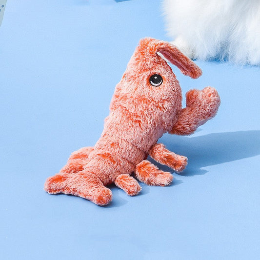 JMT-532106 Electric Jumping Shrimp Plush Toy – USB Rechargeable Interactive Cat Toy with Three Swing Modes