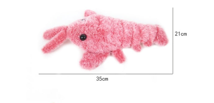 JMT-532106 Electric Jumping Shrimp Plush Toy – USB Rechargeable Interactive Cat Toy with Three Swing Modes