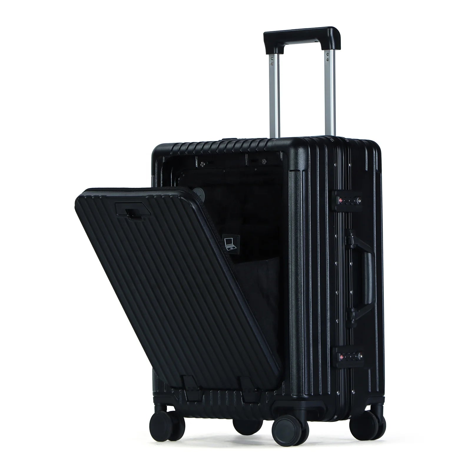 JMT-532170 Lightweight Aluminium Frame Carry-On Suitcase with Front Pocket for Travel