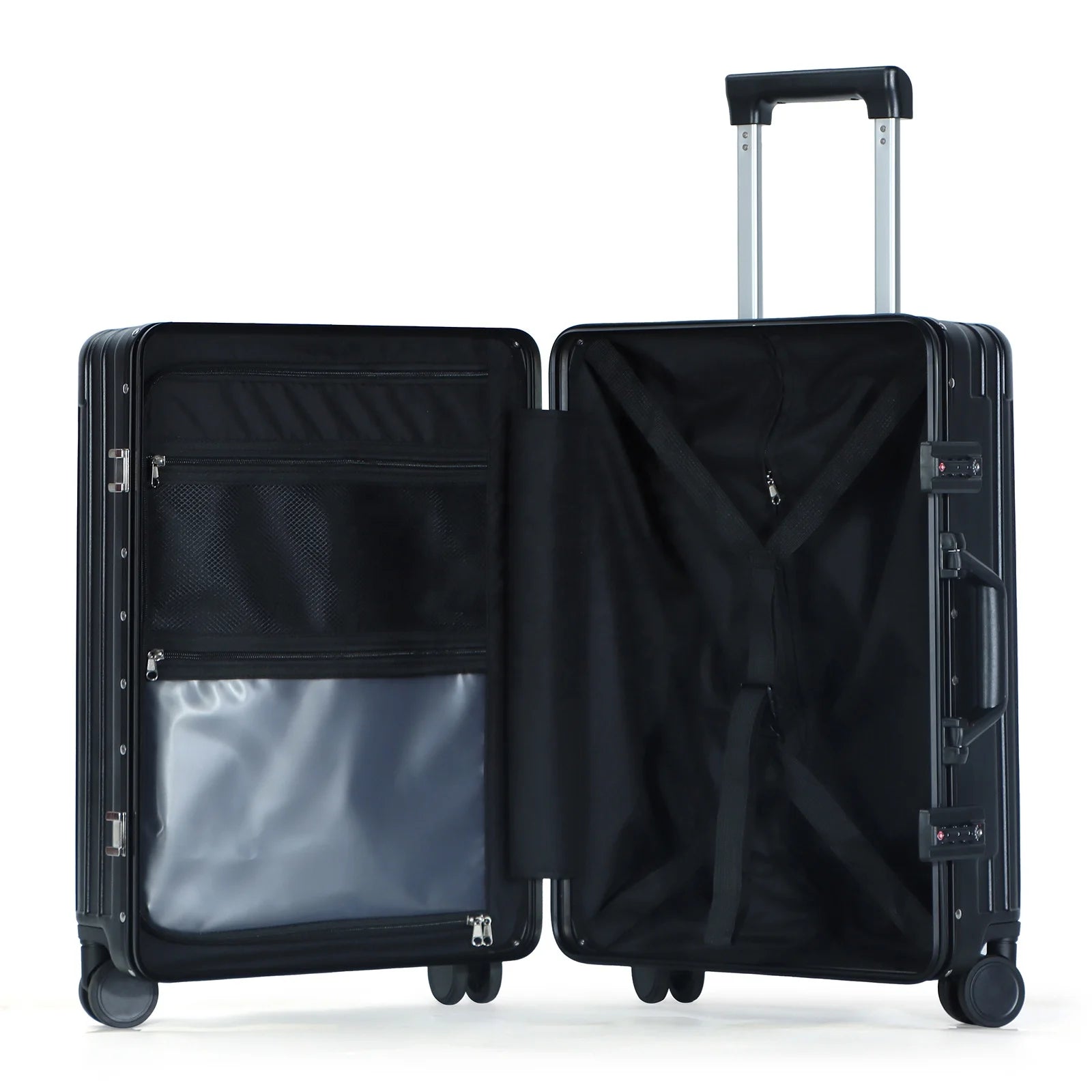 JMT-532170 Lightweight Aluminium Frame Carry-On Suitcase with Front Pocket for Travel