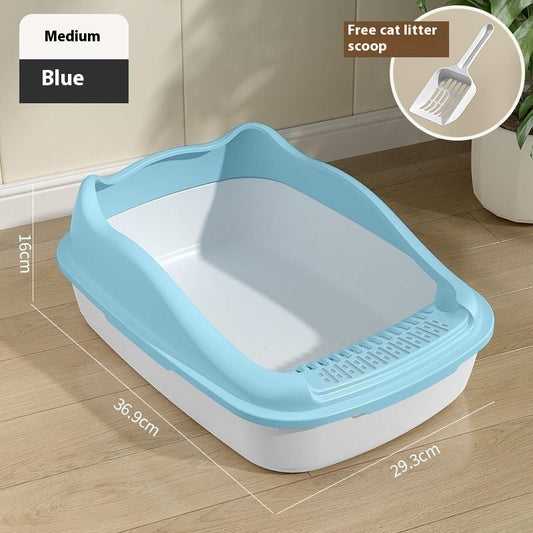 JMT-532298 Oversized Semi-Enclosed Cat Litter Box with Anti-Splash Design in Various Colors