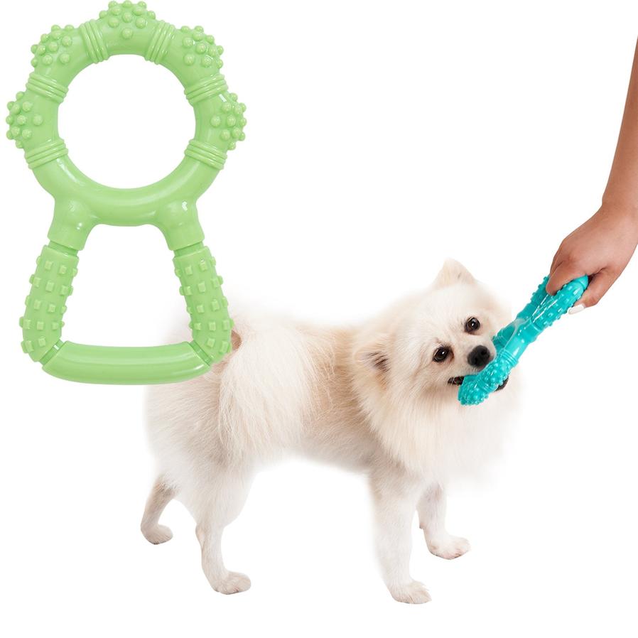 JMT-532426 Interactive Dog Chewing Toy with Teeth Grinding Stick and Pull Ring