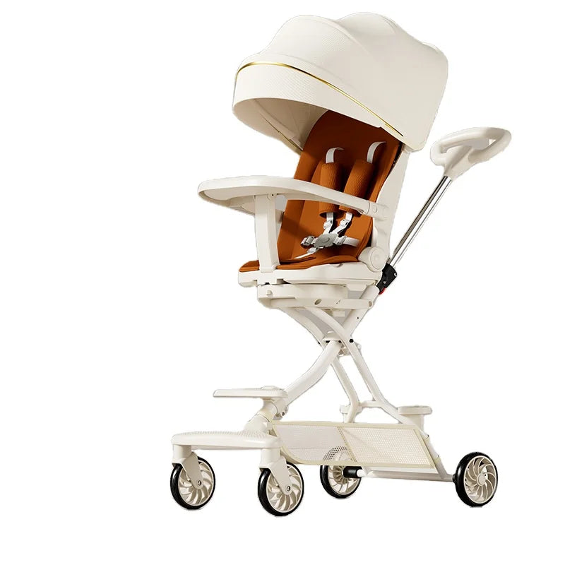 JMT-532426 Portable Foldable Reclining High Seat Baby Stroller Handcart for Children