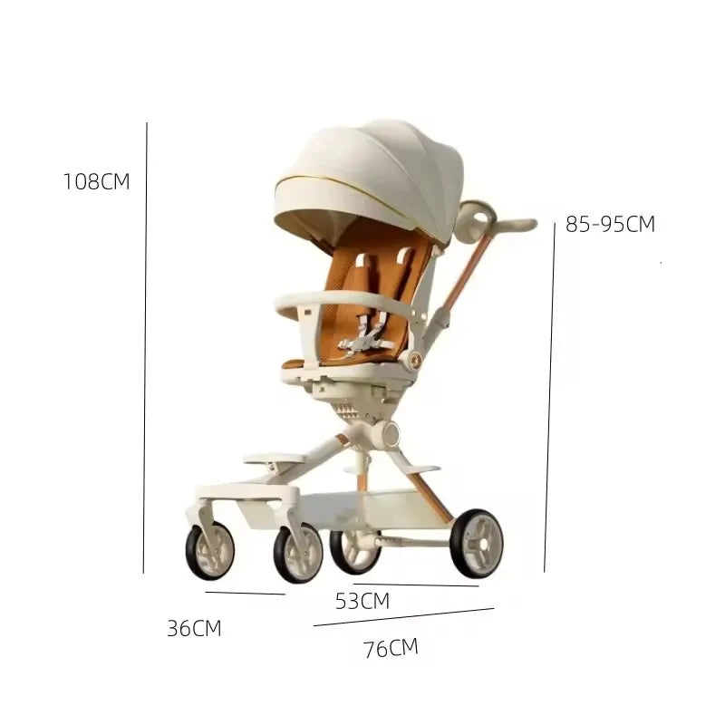 JMT-532426 Portable Foldable Reclining High Seat Baby Stroller Handcart for Children