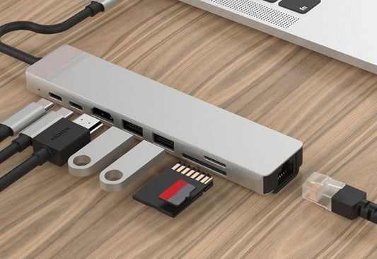 JMT-532618 Eight-in-One USB Type-C Hub Docking Station with Aluminum Alloy Design