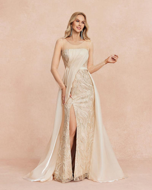 JMT-532682 Champagne Elegant Women's Dress - Model SH0022