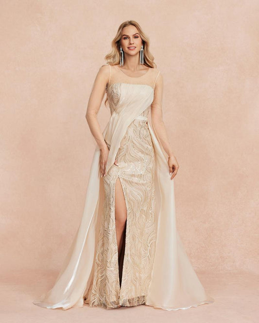 JMT-532682 Champagne Elegant Women's Dress - Model SH0022