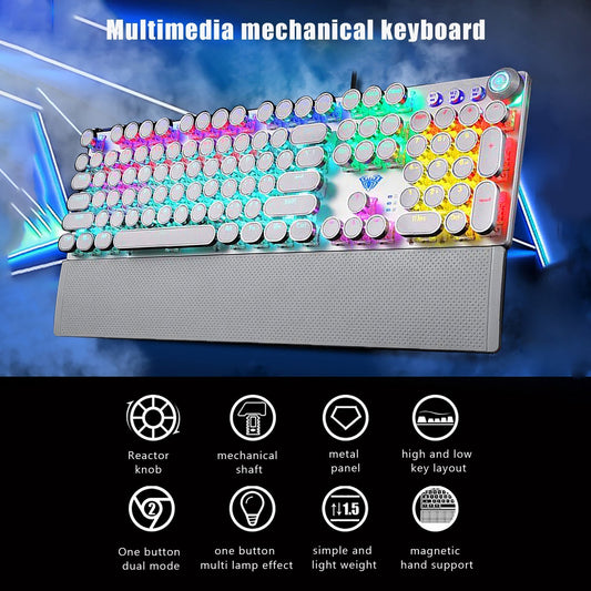 JMT-533066 Wired Gaming Keyboard with 108 Keys and Comfortable Hand Rest