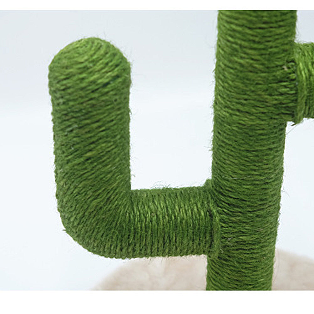 JMT-533450 Sisal Cactus Cat Climbing Frame for Scratching and Play - Green E1 Grade Wood & PVC Design