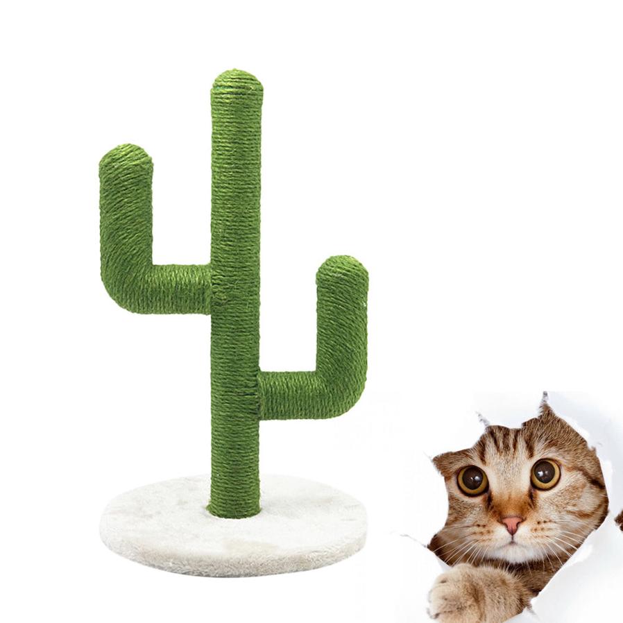 JMT-533450 Sisal Cactus Cat Climbing Frame for Scratching and Play - Green E1 Grade Wood & PVC Design