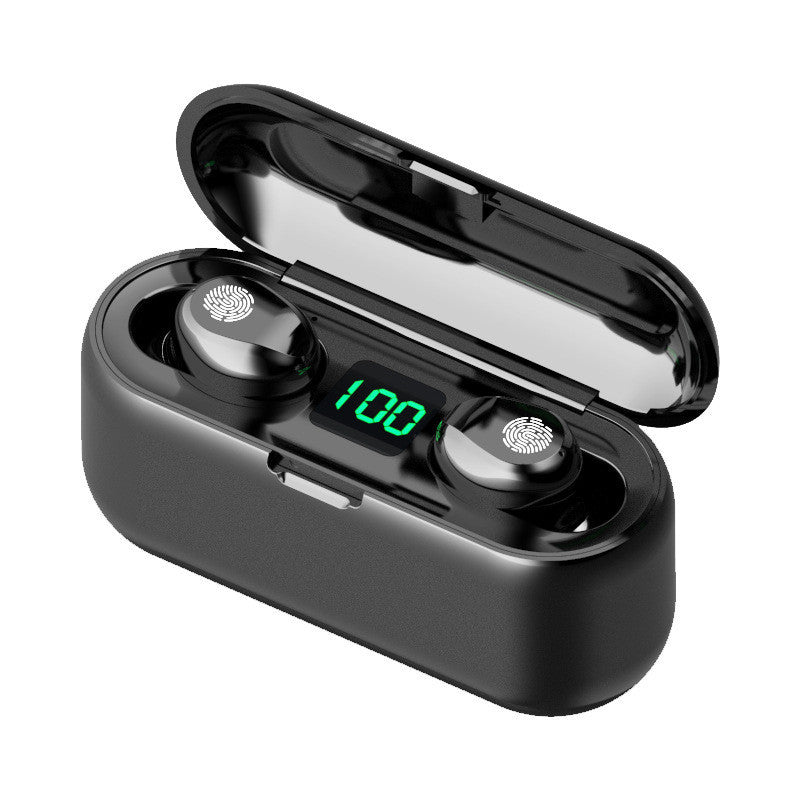 JMT-533578 F9 Smiley Mini TWS Bluetooth Headset with Stereo Sound, Voice Control, and Battery Display
