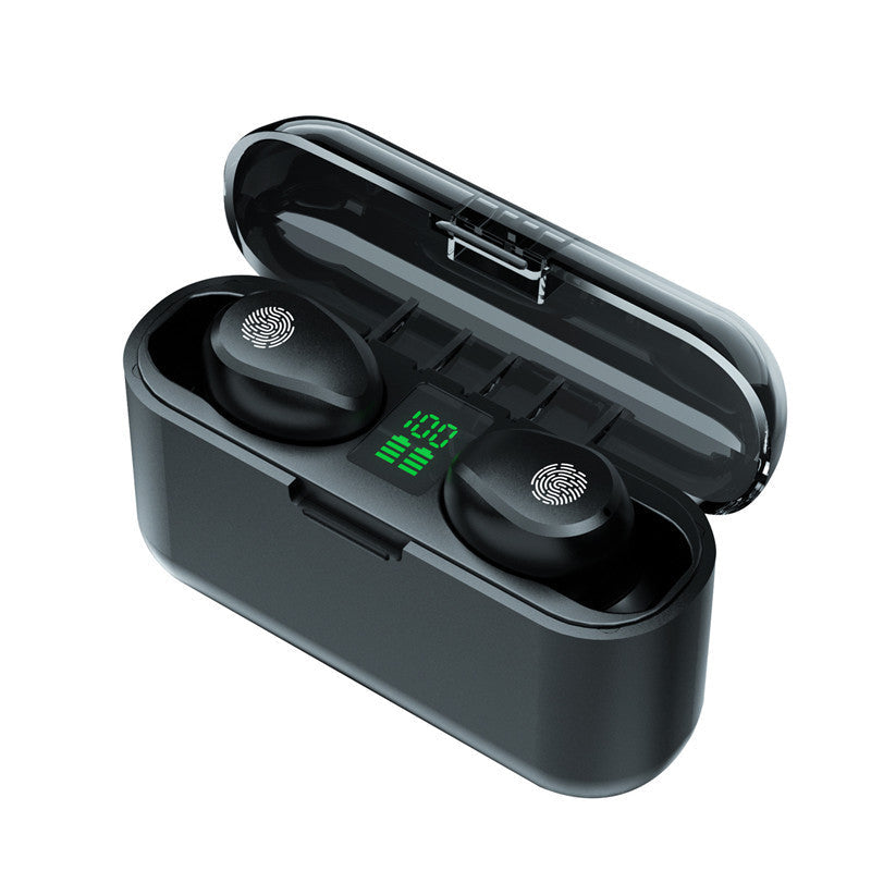 JMT-533578 F9 Smiley Mini TWS Bluetooth Headset with Stereo Sound, Voice Control, and Battery Display