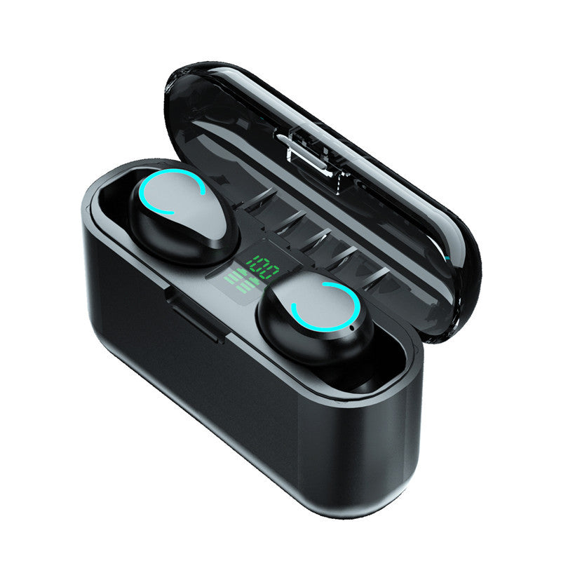 JMT-533578 F9 Smiley Mini TWS Bluetooth Headset with Stereo Sound, Voice Control, and Battery Display
